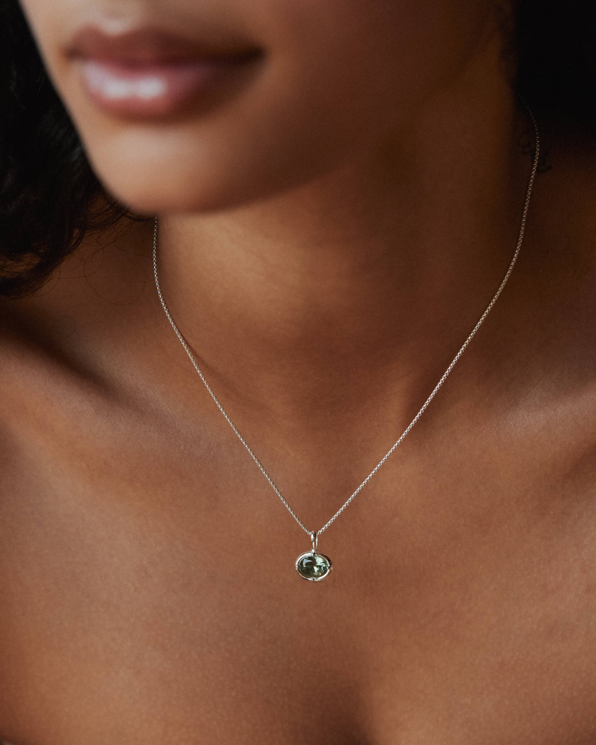 Medallion Moss Spinel Necklace