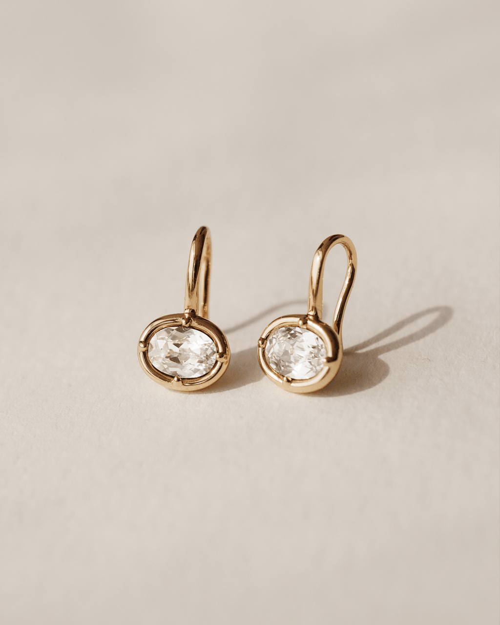 Medallion White Sapphire Earrings
