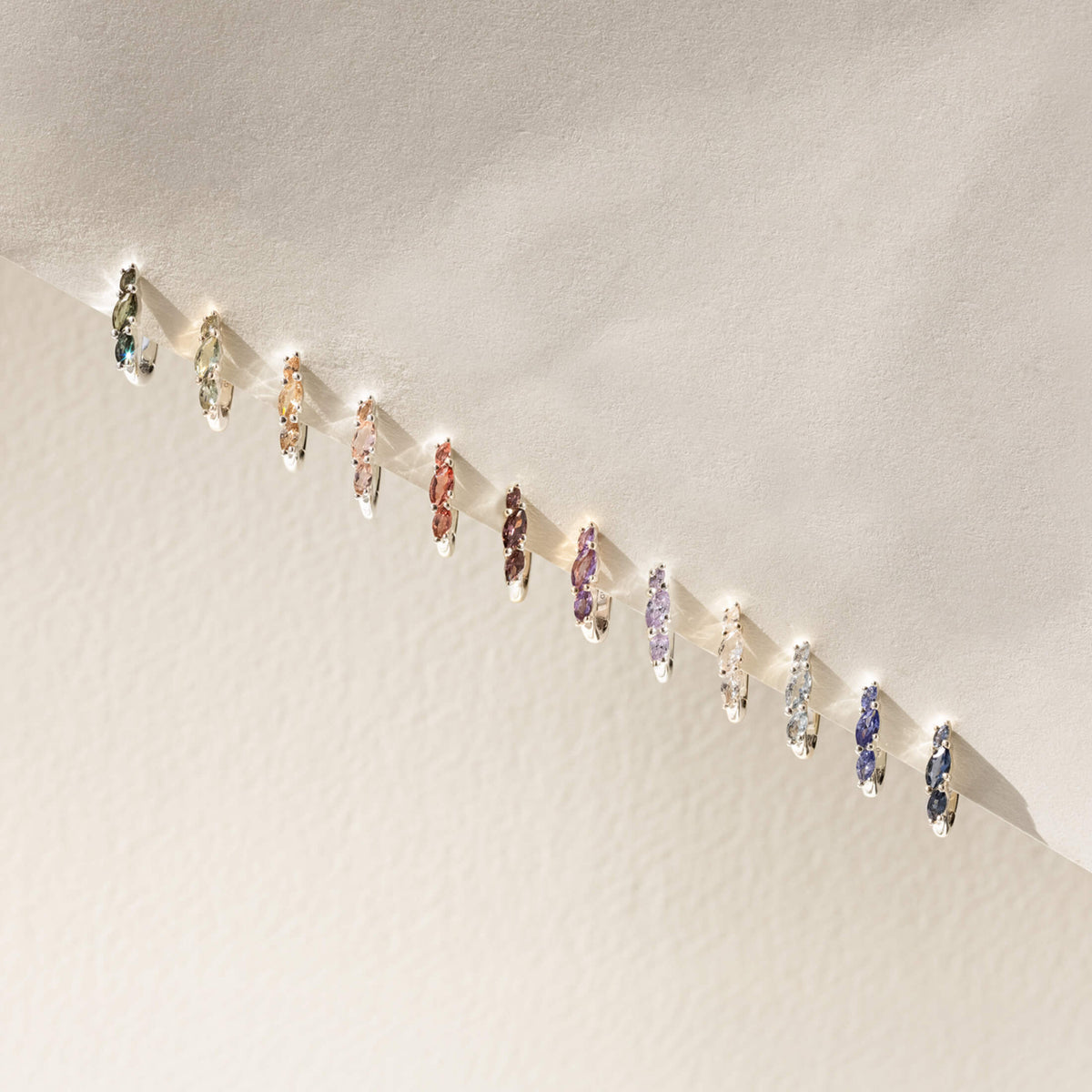 Aura Birthstone Marquise Hoops