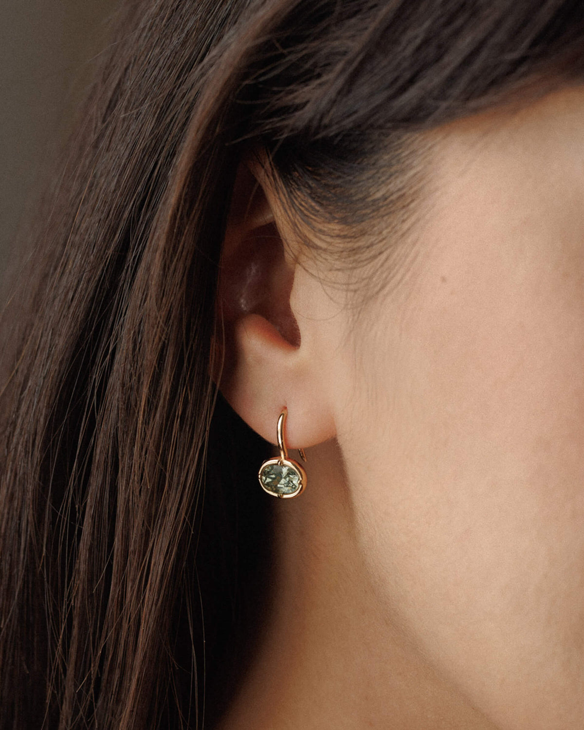 Medallion Moss Spinel Earrings