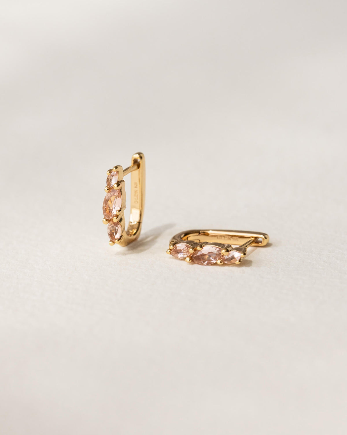 Aura Birthstone Marquise Hoops