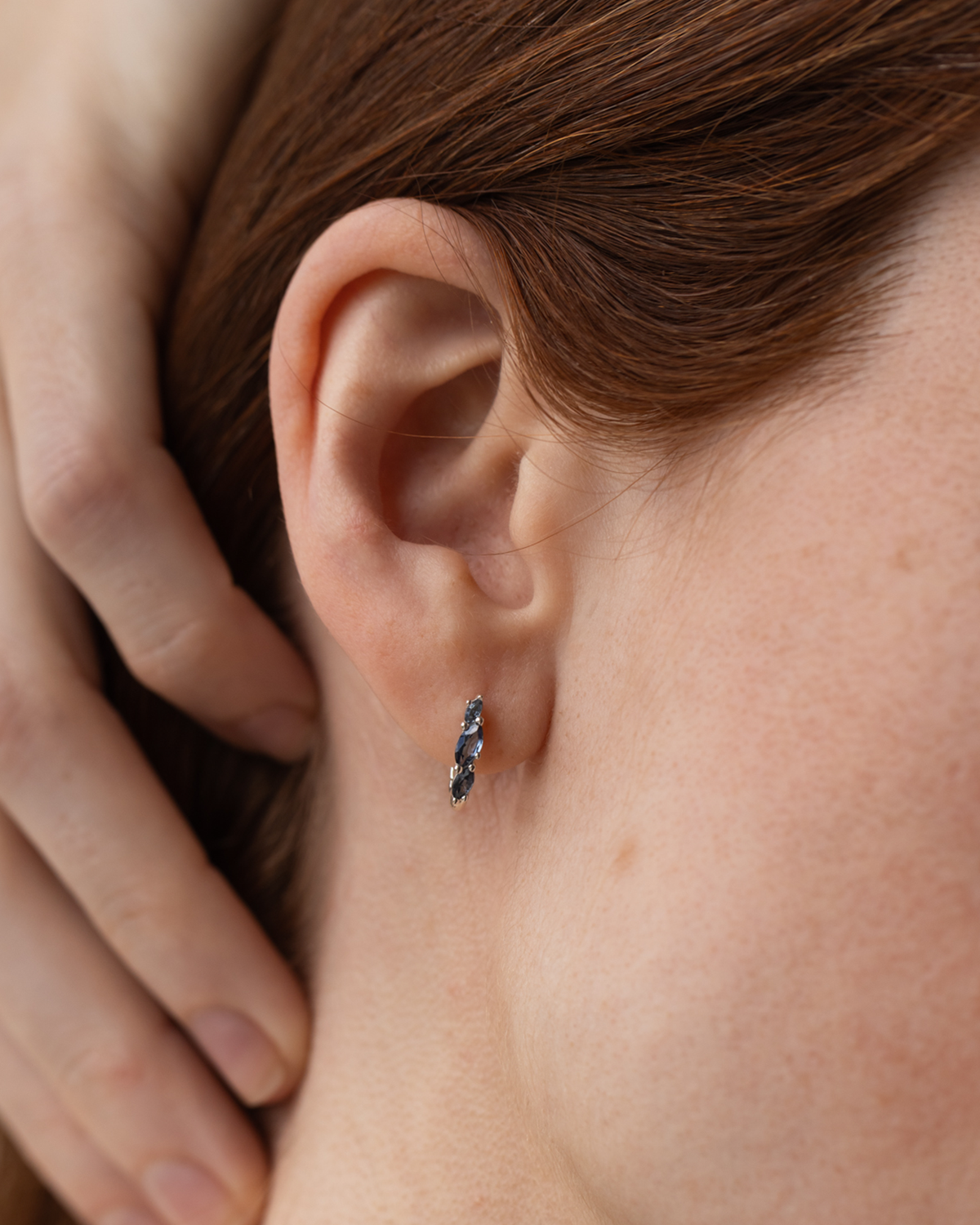 Aura Birthstone Marquise Hoops