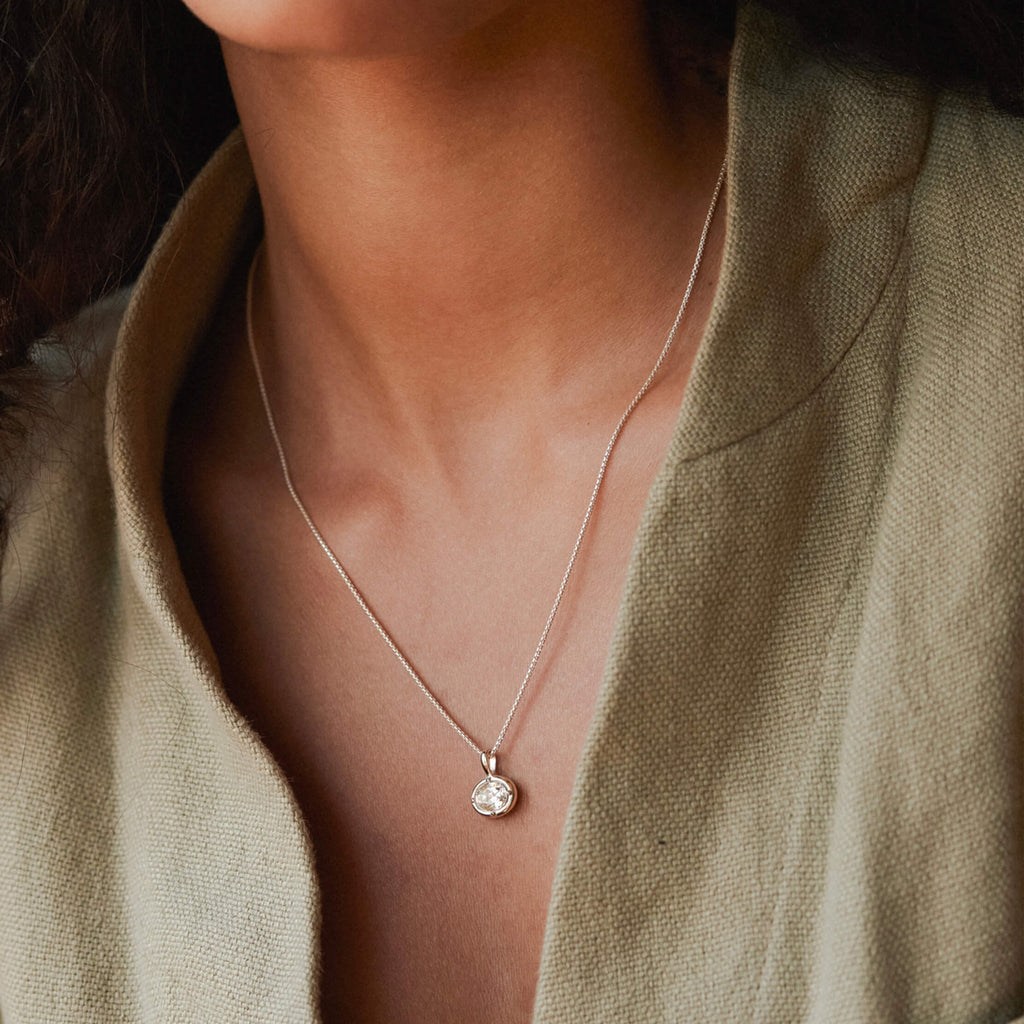 Medallion White Sapphire Necklace