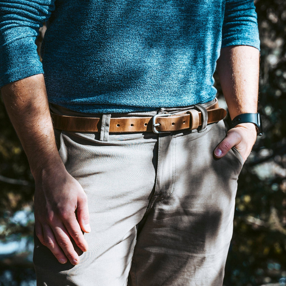Leather Belt — 1" — view 2