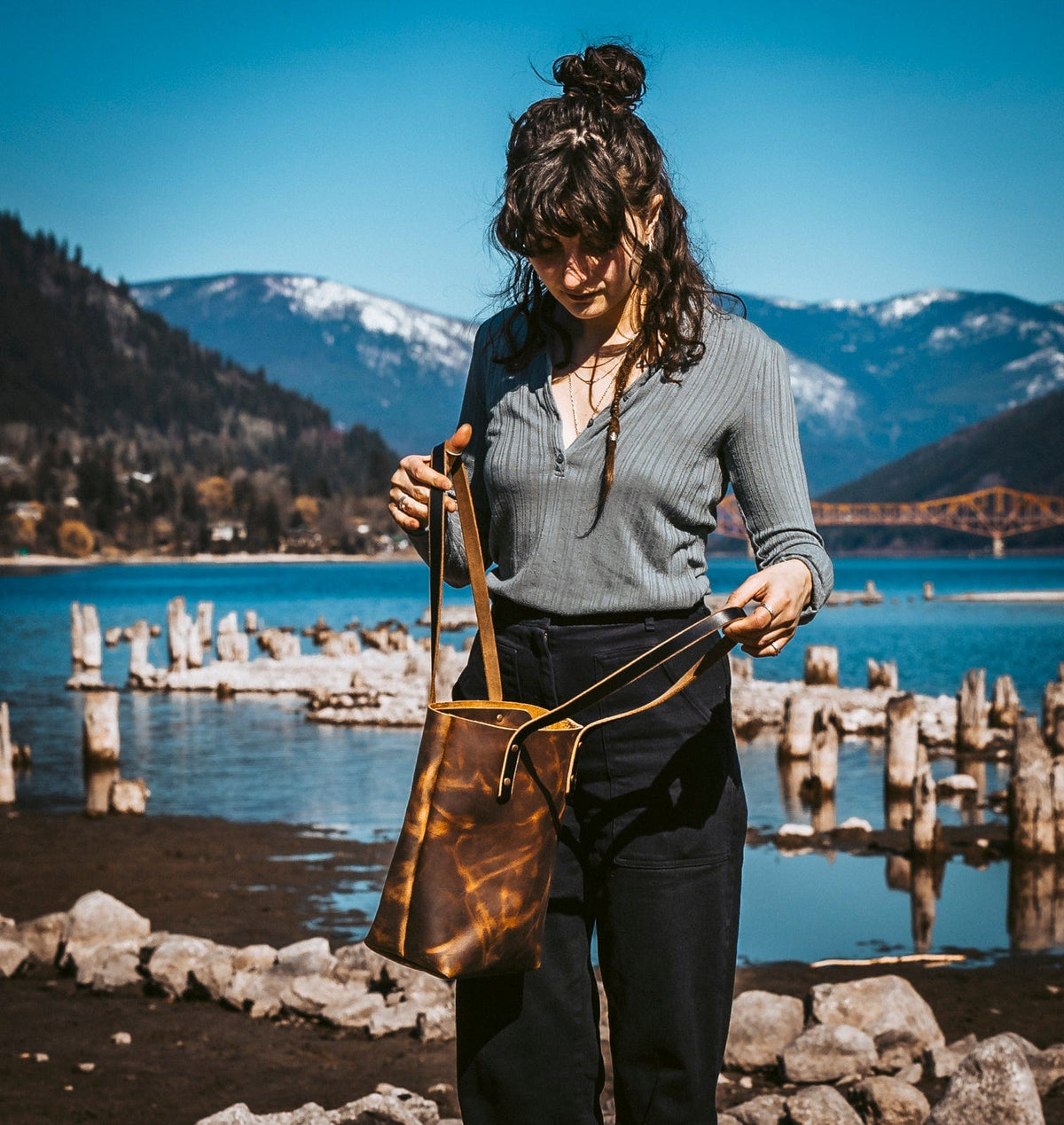 Weekender Leather Tote — view 2