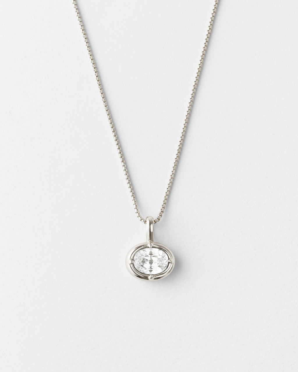 Medallion White Sapphire Necklace