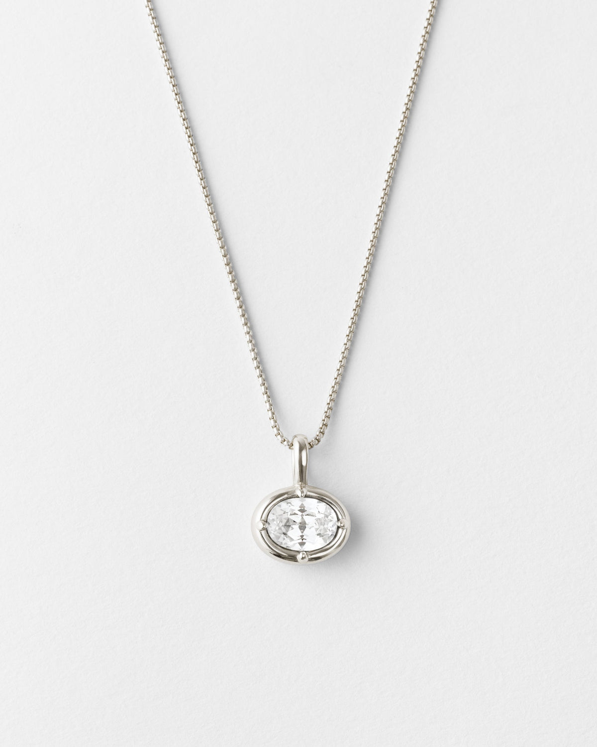 Medallion White Sapphire Necklace
